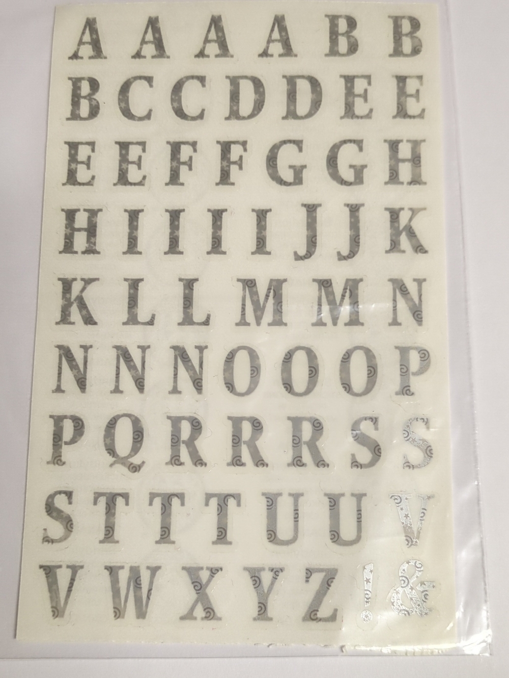 ☀️ Vintage Sandylion Silver Decorative Alphabet Sticker Sheet